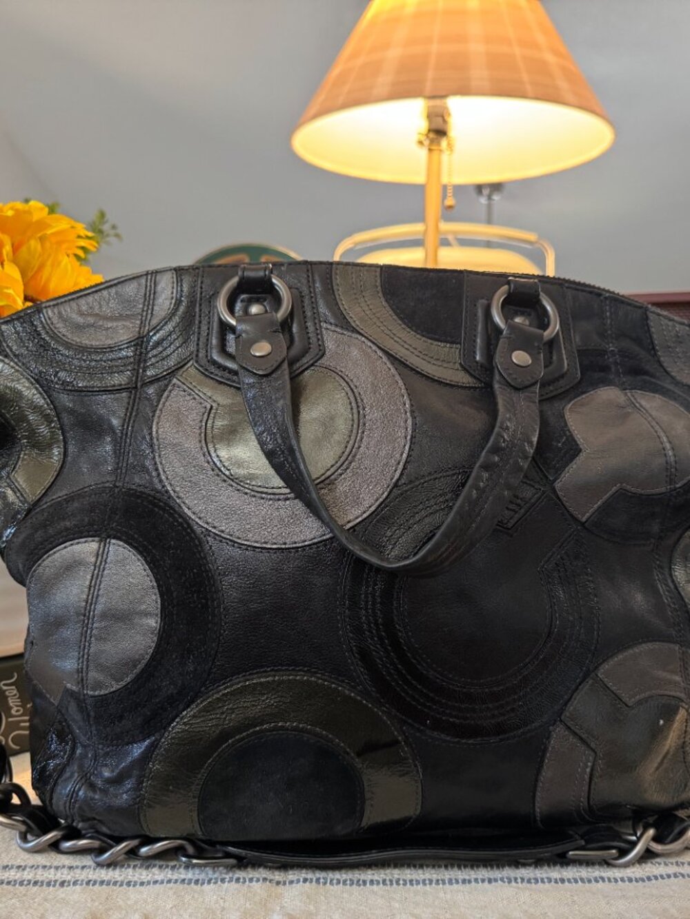 Coach Madison Patchwork Leather Tote Bag | Large Shoulder Bag - Picture 4 of 8